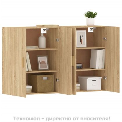 Стенни шкафове, 2 бр, дъб сонома, инженерно дърво