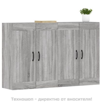 Стенни шкафове, 2 бр, сив сонома, инженерно дърво