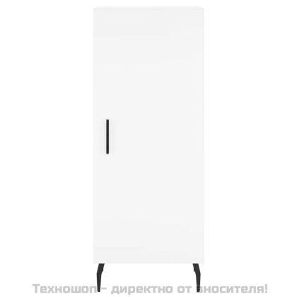 Сайдборд, бял, 34,5x34x90 см, инженерно дърво