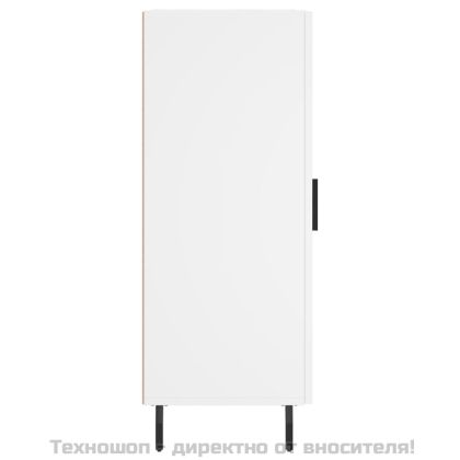 Сайдборд, бял, 34,5x34x90 см, инженерно дърво