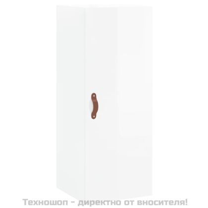 Стенен шкаф бял гланц 34,5x34x90 см
