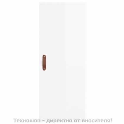 Стенен шкаф бял гланц 34,5x34x90 см