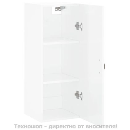 Стенен шкаф бял гланц 34,5x34x90 см