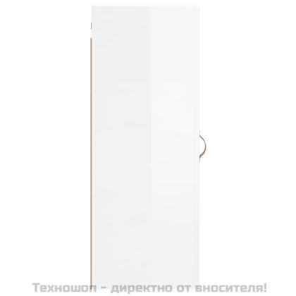 Стенен шкаф бял гланц 34,5x34x90 см