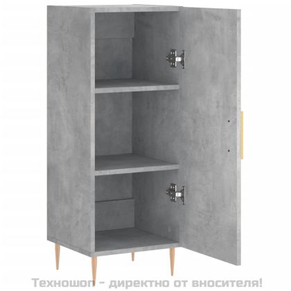 Сайдборд, бетонно сив, 34,5x34x90 см, инженерно дърво