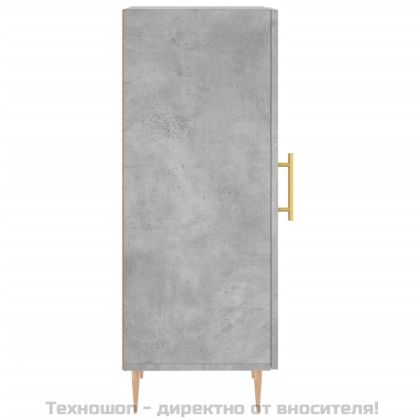Сайдборд, бетонно сив, 34,5x34x90 см, инженерно дърво