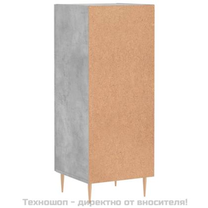 Сайдборд, бетонно сив, 34,5x34x90 см, инженерно дърво