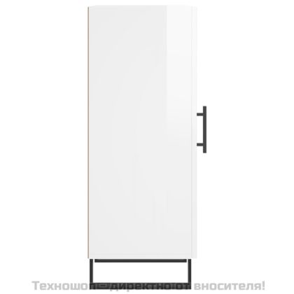 Сайдборд, бял гланц, 34,5x34x90 см, инженерно дърво