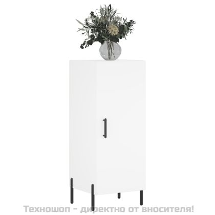 Сайдборд, бял, 34,5x34x90 см, инженерно дърво