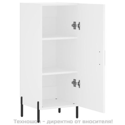 Сайдборд, бял, 34,5x34x90 см, инженерно дърво