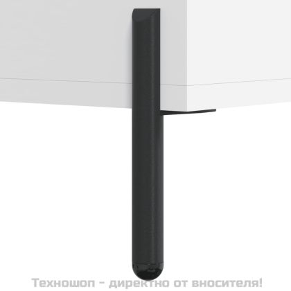 Сайдборд, бял, 34,5x34x90 см, инженерно дърво