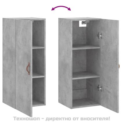 Стенен шкаф бетонно сив 34,5x34x90 см