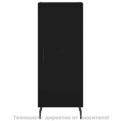 Сайдборд, черен, 34,5x34x90 см, инженерно дърво