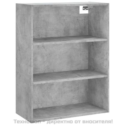 Висок шкаф, бетонно сив, 69,5x34x180 см, инженерно дърво