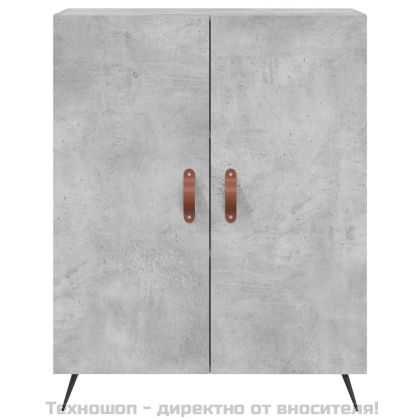 Висок шкаф, бетонно сив, 69,5x34x180 см, инженерно дърво