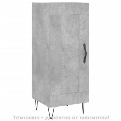 Сайдборд, бетонно сив, 34,5x34x90 см, инженерно дърво