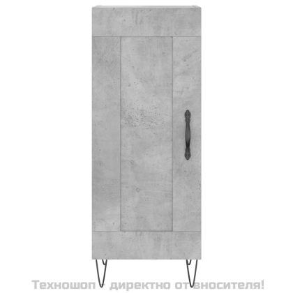 Сайдборд, бетонно сив, 34,5x34x90 см, инженерно дърво