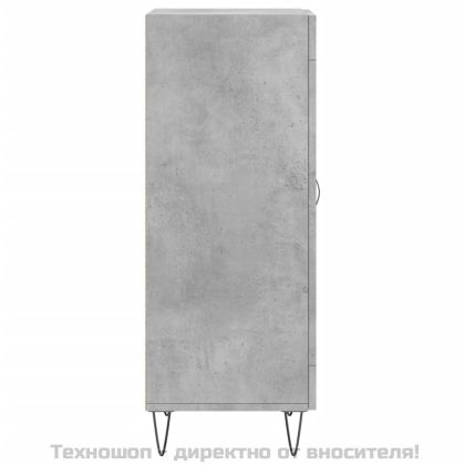 Сайдборд, бетонно сив, 34,5x34x90 см, инженерно дърво