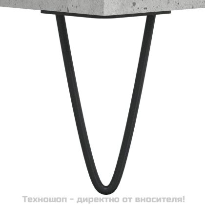 Сайдборд, бетонно сив, 34,5x34x90 см, инженерно дърво