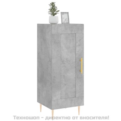 Сайдборд, бетонно сив, 34,5x34x90 см, инженерно дърво