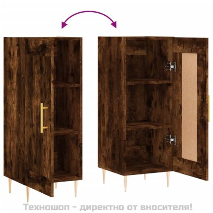 Сайдборд, опушен дъб, 34,5x34x90 см, инженерно дърво