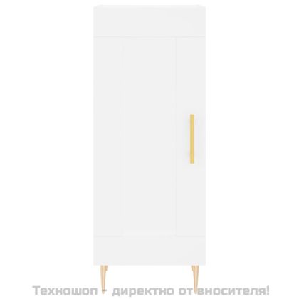 Сайдборд, бял, 34,5x34x90 см, инженерно дърво
