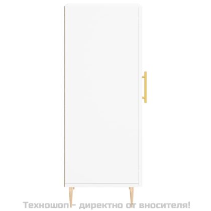 Сайдборд, бял, 34,5x34x90 см, инженерно дърво