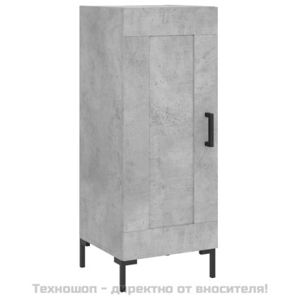 Сайдборд, бетонно сив, 34,5x34x90 см, инженерно дърво