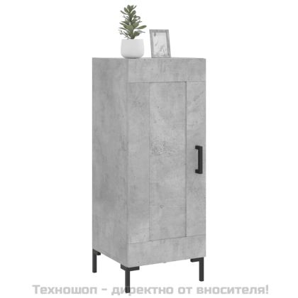 Сайдборд, бетонно сив, 34,5x34x90 см, инженерно дърво