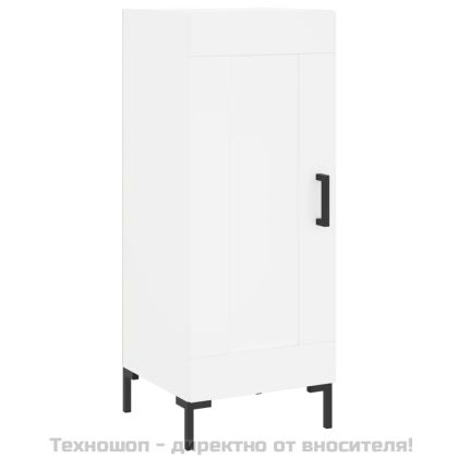 Сайдборд, бял, 34,5x34x90 см, инженерно дърво