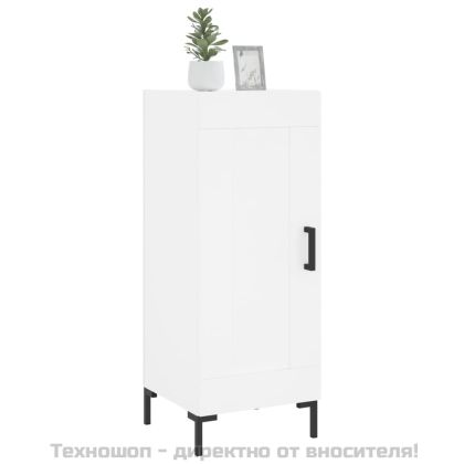 Сайдборд, бял, 34,5x34x90 см, инженерно дърво