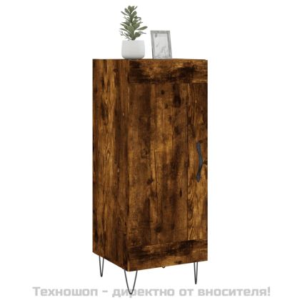 Сайдборд, опушен дъб, 34,5x34x90 см, инженерно дърво