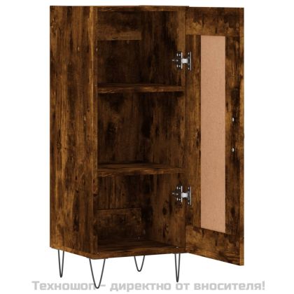 Сайдборд, опушен дъб, 34,5x34x90 см, инженерно дърво