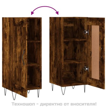 Сайдборд, опушен дъб, 34,5x34x90 см, инженерно дърво