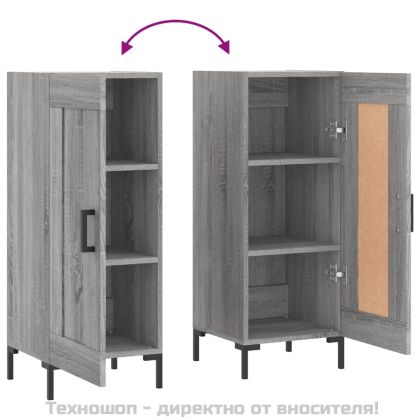 Сайдборд, сив сонома, 34,5x34x90 см, инженерно дърво