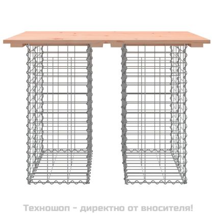 Градинска маса, дизайн от габион, 100x70x72 см, масивна дървесина, Дъглас