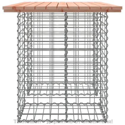 Градинска маса, дизайн от габион, 100x70x72 см, масивна дървесина, Дъглас