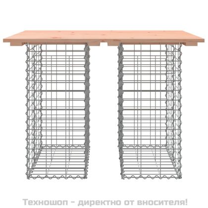 Градинска маса, дизайн от габион, 100x70x72 см, масивна дървесина, Дъглас