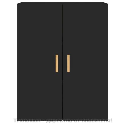 Стенни шкафове, 2 бр, черни, инженерно дърво