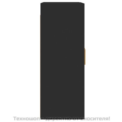 Стенни шкафове, 2 бр, черни, инженерно дърво