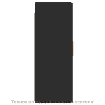 Стенни шкафове, 2 бр, черни, инженерно дърво