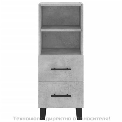 Сайдборд, бетонно сив, 34,5x34x90 см, инженерно дърво