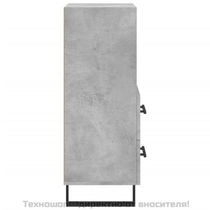 Сайдборд, бетонно сив, 34,5x34x90 см, инженерно дърво