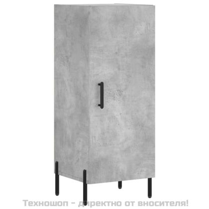 Сайдборд, бетонно сив, 34,5x34x90 см, инженерно дърво