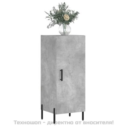Сайдборд, бетонно сив, 34,5x34x90 см, инженерно дърво