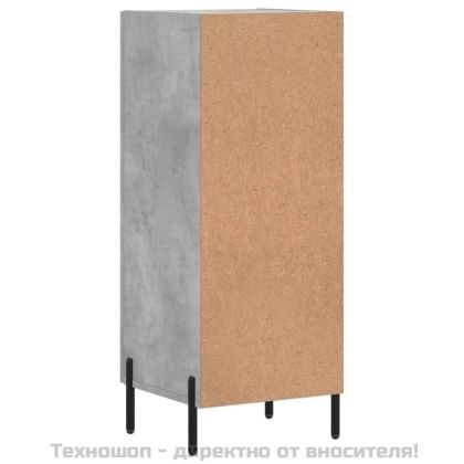 Сайдборд, бетонно сив, 34,5x34x90 см, инженерно дърво