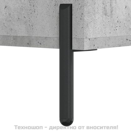 Сайдборд, бетонно сив, 34,5x34x90 см, инженерно дърво