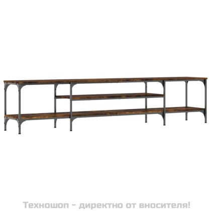 ТB шкаф, опушен дъб, 201x35x45 см, инженерно дърво и желязо