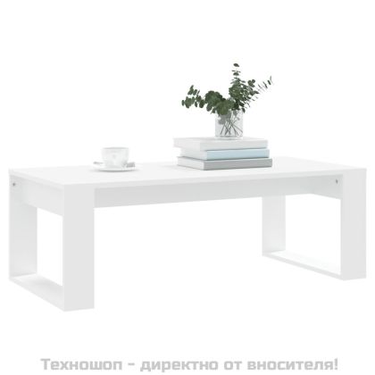 Кафе маса, бяла, 102x50x35 см, инженерно дърво