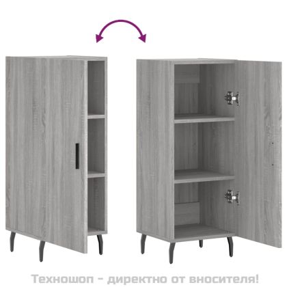 Сайдборд, сив сонома, 34,5x34x90 см, инженерно дърво